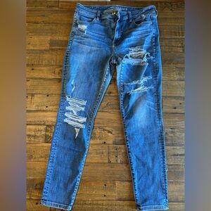 American Eagle Outfitters Ripped Blue Skinny Jeans